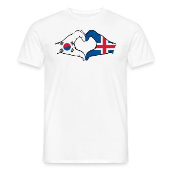 South Korea Iceland Hands Heart Shape - Men's T-Shirt - white - Front - AI Model Male 178 dark (178cm)