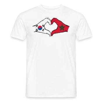 South Korea Morocco Hands Heart Shape - Men's T-Shirt - white - Front - AI Model Male 178 dark (178cm)