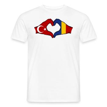 Turkey Romania Hands Heart Shape - Men's T-Shirt - white - Front - AI Model Male 178 dark (178cm)