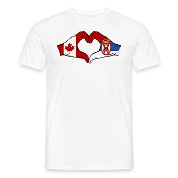 Kanada Serbien Hände Herzform - Männer T-Shirt - Weiß - Vorne - AI Model Male 178 dark (178cm)