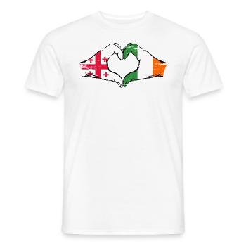 Géorgie Irlande drapeau mains forme de coeur utilisé - T-shirt homme - blanc - Devant - AI Model Male 178 dark (178cm)