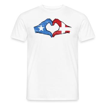 Somalia Denmark flag hands heart shape used - Men's T-Shirt - white - Front - AI Model Male 178 dark (178cm)