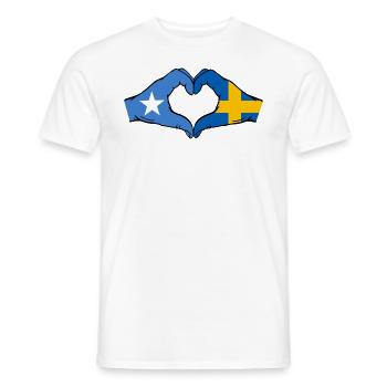Somalia Sweden Flag Hands Heart Shape - Men's T-Shirt - white - Front - AI Model Male 178 dark (178cm)