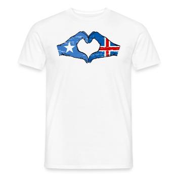 Drapeau de l’île de Somalie mains forme de coeur utilisé - T-shirt homme - blanc - Devant - AI Model Male 178 dark (178cm)