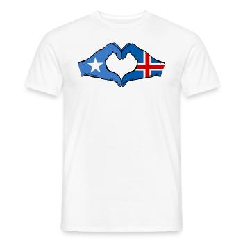 Somalia Island Flag Hands Heart Shape - Men's T-Shirt - white - Front - AI Model Male 178 dark (178cm)