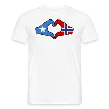 Somalia Norway Flag Hands Heart Shape - Men's T-Shirt - white - Front - AI Model Male 178 dark (178cm)