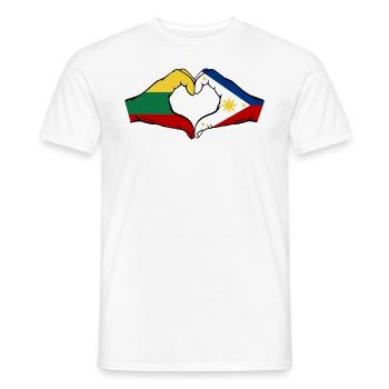 Litauen Philippinen Flagge Hände Herzform - Männer T-Shirt - Weiß - Vorne - AI Model Male 178 dark (178cm)