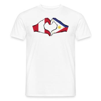 Peru Philippinen Flagge Hände Herzform - Männer T-Shirt - Weiß - Vorne - AI Model Male 178 dark (178cm)