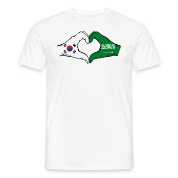 Corée du Sud Arabie Saoudite Drapeau Mains Coeur Forme - T-shirt homme - blanc - Devant - AI Model Male 178 dark (178cm)