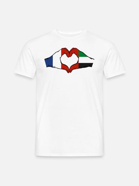 Frankreich Vereinigte Arabische Emirate Herz - Männer T-Shirt - Weiß
