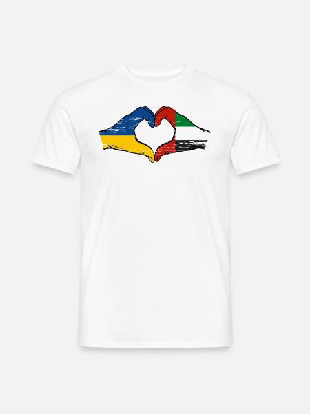 Ukraine Vereinigte Arabische Emirate Herz - Männer T-Shirt - Weiß
