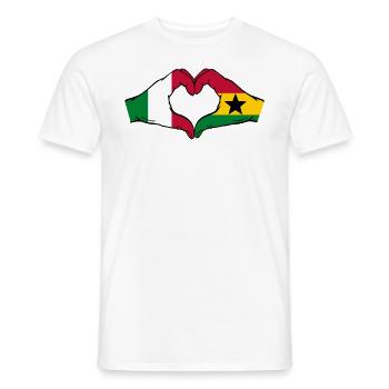 Italien Ghana Flagge Hände Herzform - Männer T-Shirt - Weiß - Vorne - AI Model Male 178 dark (178cm)