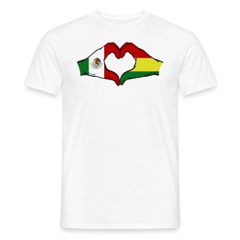 Mexiko Bolivien Flagge Hände Herzform - Männer T-Shirt - Weiß - Vorne - AI Model Male 178 dark (178cm)