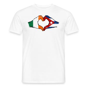 Irlande Cuba Drapeau Mains Coeur Forme Utilisé - T-shirt homme - blanc - Devant - AI Model Male 178 dark (178cm)