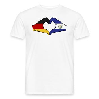 Allemagne El Salvador Drapeau Mains Coeur Forme - T-shirt homme - blanc - Devant - AI Model Male 178 dark (178cm)