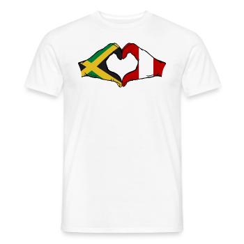 Jamaica Peru Flag Hands Heart Shape - Men's T-Shirt - white - Front - AI Model Male 178 dark (178cm)