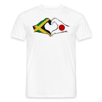 Jamaica Japan Hands Heart Shape - Men's T-Shirt - white - Front - AI Model Male 178 dark (178cm)