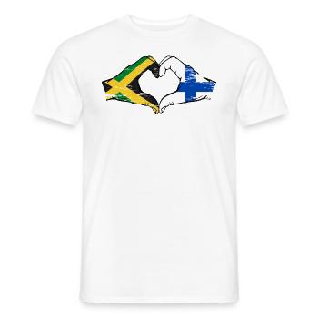 Jamaïque Finlande Mains Forme de Coeur Utilisé - T-shirt homme - blanc - Devant - AI Model Male 178 dark (178cm)