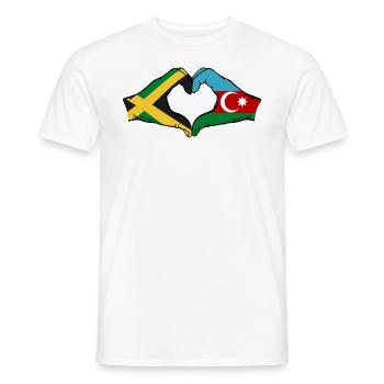 Jamaika Aserbaidschan Hände Herzform - Männer T-Shirt - Weiß - Vorne - AI Model Male 178 dark (178cm)
