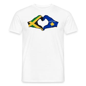 Jamaica Kosovo Hands Heart Shape - Men's T-Shirt - white - Front - AI Model Male 178 dark (178cm)