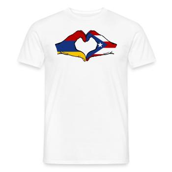 Arménie Porto Rico Mains Forme de Coeur - T-shirt homme - blanc - Devant - AI Model Male 178 dark (178cm)