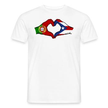Portugal Porto Rico Mains Coeur Forme Utilisé - T-shirt homme - blanc - Devant - AI Model Male 178 dark (178cm)