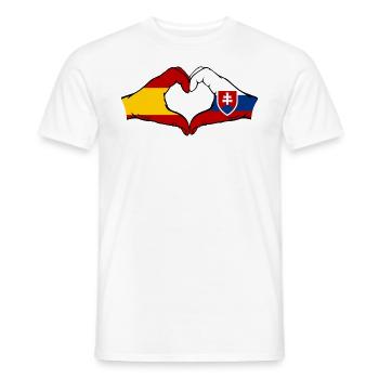 Spanien Slowakei Flagge Hände Herz - Männer T-Shirt - Weiß - Vorne - AI Model Male 178 dark (178cm)