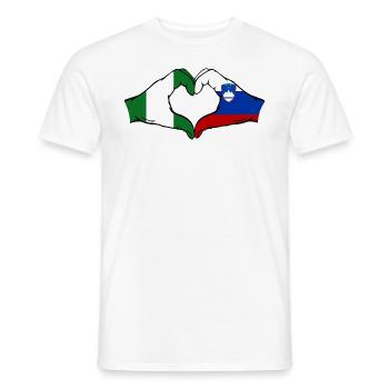 Nigeria Slovénie Drapeau Mains Coeur Forme - T-shirt homme - blanc - Devant - AI Model Male 178 dark (178cm)