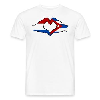 Holland Cuba Flag Hands Heart Shape - Men's T-Shirt - white - Front - AI Model Male 178 dark (178cm)