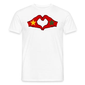 Vietnam Maroc Drapeau Mains Coeur Forme - T-shirt homme - blanc - Devant - AI Model Male 178 dark (178cm)