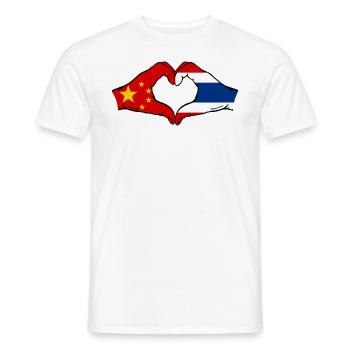 China Thailand Flag Hands Heart Shape - Men's T-Shirt - white - Front - AI Model Male 178 dark (178cm)