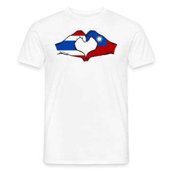 Thailand Taiwan Flagge Hände Herzform - Männer T-Shirt - Weiß - Vorne - AI Model Male 178 dark (178cm)