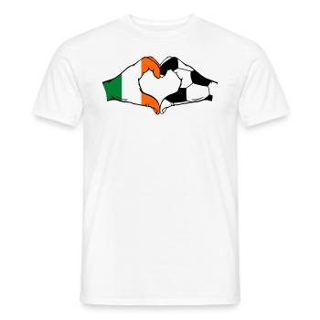 Irlande Football Drapeau Mains Coeur Forme - T-shirt homme - blanc - Devant - AI Model Male 178 dark (178cm)