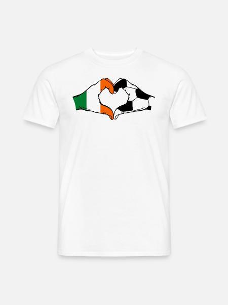 Ireland Football Flag Hands Heart Shape - Men's T-Shirt - white
