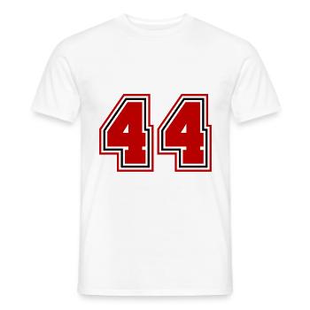 44 Zahl symbol - Männer T-Shirt - Weiß - Vorne - AI Model Male 178 dark (178cm)