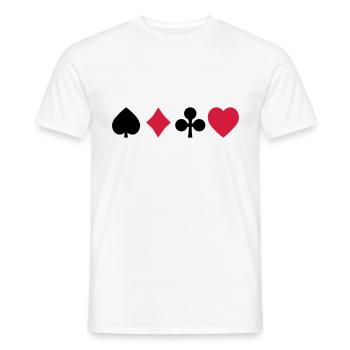 playing cards cartes à jouer - T-shirt homme - blanc - Devant - AI Model Male 178 dark (178cm)