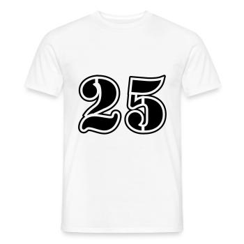 25 Zahl symbol - Männer T-Shirt - Weiß - Vorne - AI Model Male 178 dark (178cm)