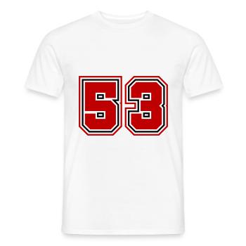 53 Zahl Symbol - Männer T-Shirt - Weiß - Vorne - AI Model Male 178 dark (178cm)