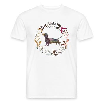 dachshund - Men's T-Shirt - white - Front - AI Model Male 178 dark (178cm)