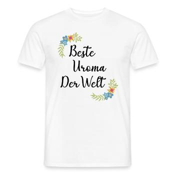 Beste Uroma der ganzen Welt Geschenk floral Uroma - Männer T-Shirt - Weiß - Vorne - AI Model Male 178 dark (178cm)