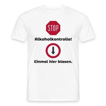 Alkoholkontrolle Witziger Alkohol Saufen Spruch - Männer T-Shirt - Weiß - Vorne - AI Model Male 178 dark (178cm)