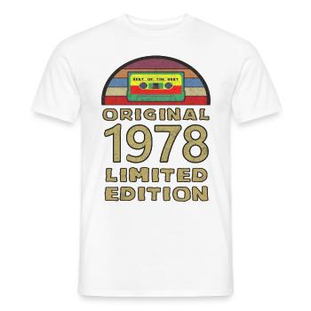 Né en 1978 Vintage Anniversaire Rétro - T-shirt homme - blanc - Devant - AI Model Male 178 dark (178cm)