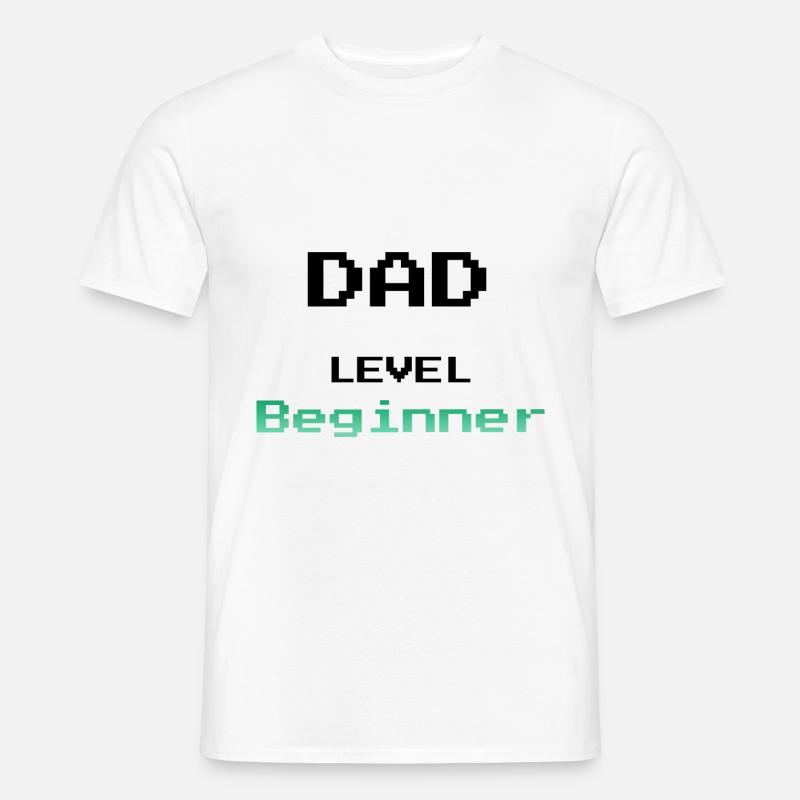 Dad Level Beginner - Vater Neuling - Männer T-Shirt - Weiß