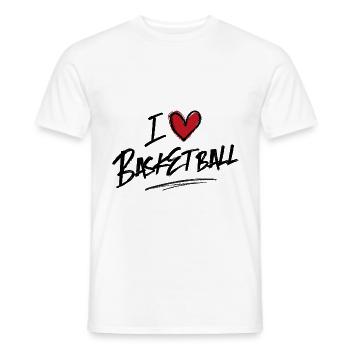 J’adore le basket - T-shirt homme - blanc - Devant - AI Model Male 178 dark (178cm)