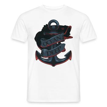 Ocean Deep Anchor - Men's T-Shirt - white - Front - AI Model Male 178 dark (178cm)