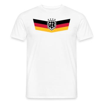 GERMANY DEUTSCHLAND BRUST STREIFEN 4 STERNE - Männer T-Shirt - Weiß - Vorne - AI Model Male 178 dark (178cm)