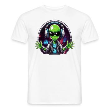 Space Rave Alien Techno Party DJ - T-shirt homme - blanc - Devant - AI Model Male 178 dark (178cm)