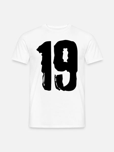 19 Zahl Trikot - Männer T-Shirt - Weiß