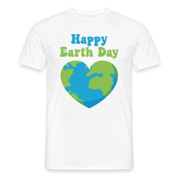 Happy Earth Day - Men's T-Shirt - white - Front - AI Model Male 178 dark (178cm)