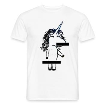 Censored Unicorn - Men's T-Shirt - white - Front - AI Model Male 178 dark (178cm)
